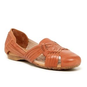 Authentic Brown Leather Huarache Woven Flats